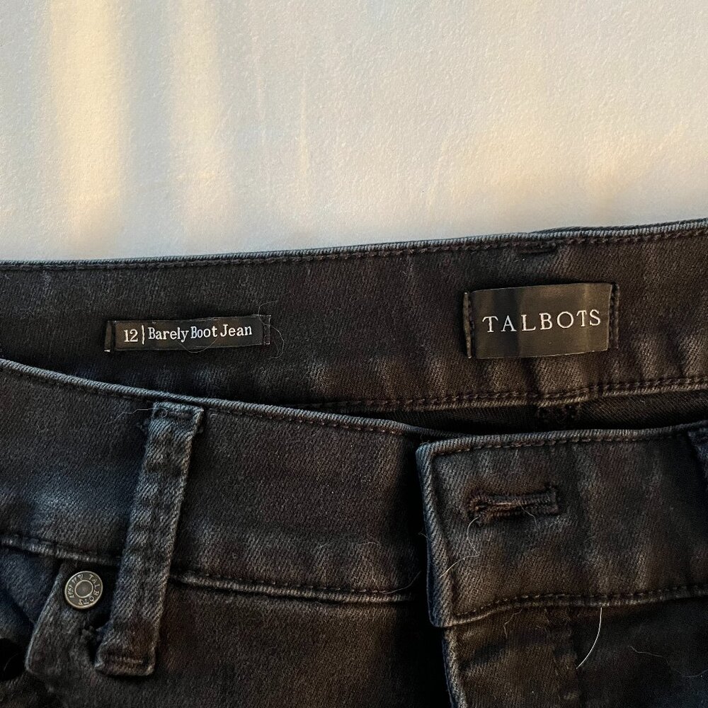 Talbots Barely Bootcut Jeans, Black, Size 12